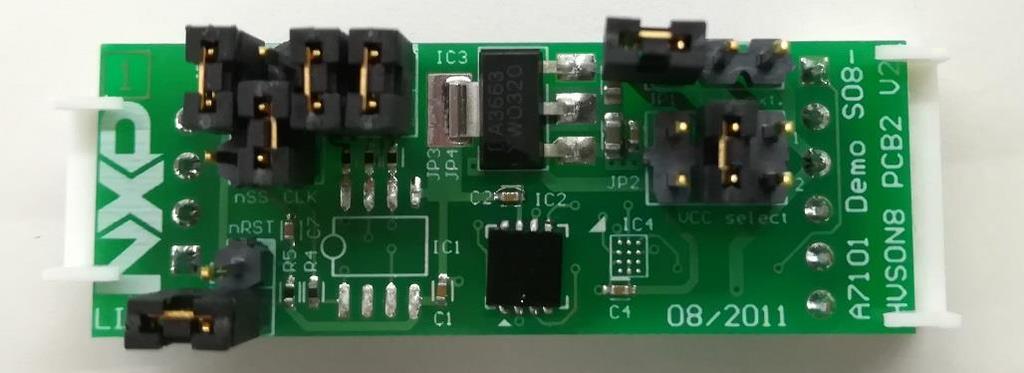 How to start development with (1) Jumper settings enabling I2C interface of. Fig 1. mini PCB OM3710/PCB The OM71110/PCB is delivered as part of the OM3710/ARD development kit.