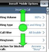 3 Getting Started 3.1 List Navigation In Inesoft Phone you can scroll all lists without a need to use a stylus.