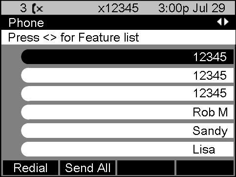 Enhanced & Intuitive Context Sensitive User Interface Information Line (missed calls, forward extension, time/date) Current