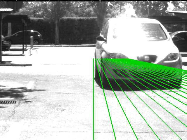 6(c) and 6(d) the motion patterns showed by the spatio temporal images between the case of a vehicle approaching and no vehicle approaching are, at first glance, very different.!condition 1 Fig. 4.
