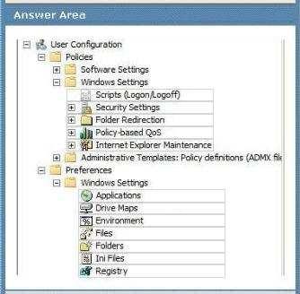 Section: 1. Planning and Managing a Client Life Cycle Strategy /Reference: GB 137 QUESTION 138 HotSpot (Hot Area) You use Group Policy to configure Windows 7 Enterprise client computers.