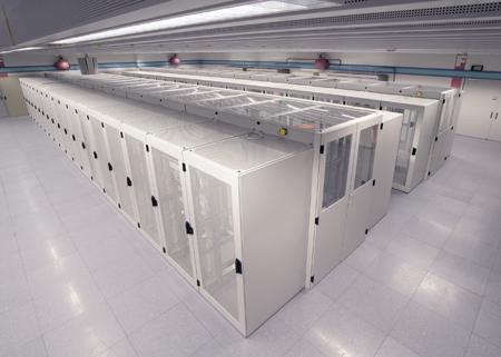 Cold Aisle Containment (New Datacenter)" Expect 50-100% better cooling efficiency than traditional hot/cold aisle! Knuerr Coolflex!