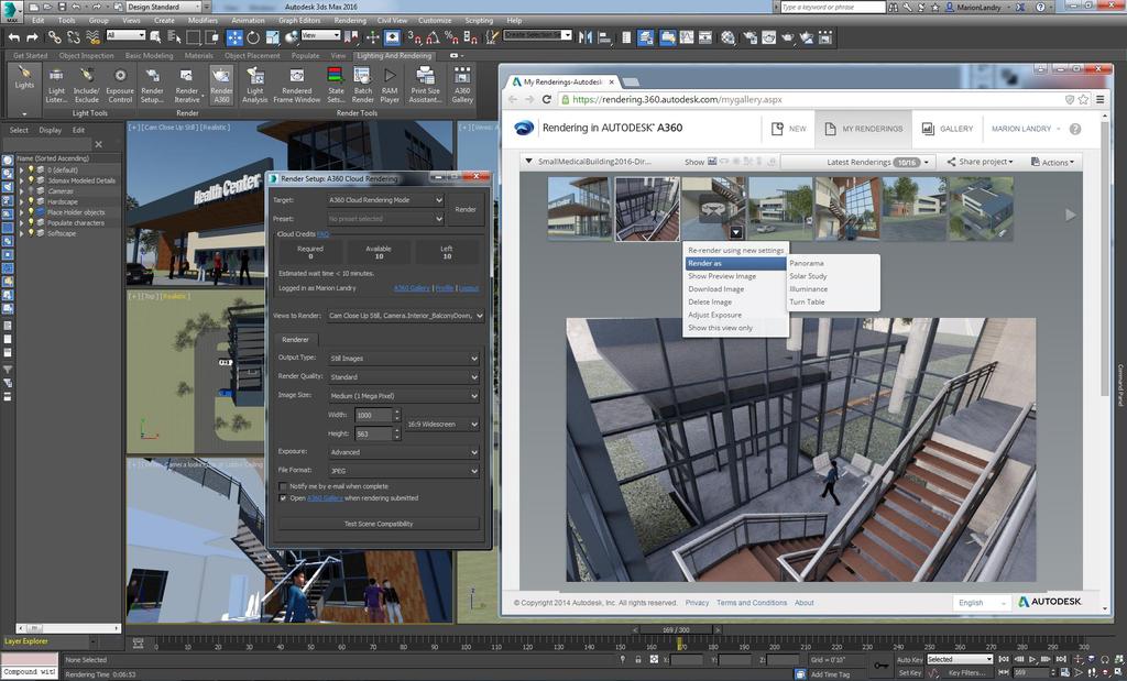 3ds Max 2016 A360 Cloud Rendering* *Requires