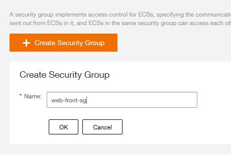 Step 4 Creating Security Group In this step we will create and configure the Security Group which will be attached to a machine. The Security Group allows the route of network flows.