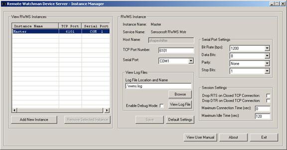 Running the RWMS Instance Manager Application 1. The RWMS Instance Manager application can be accessed through the Windows Start menu.