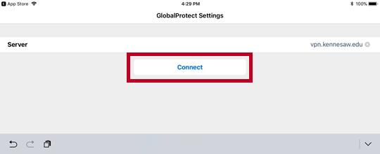 2. The GlobalProtect Settings window appears.