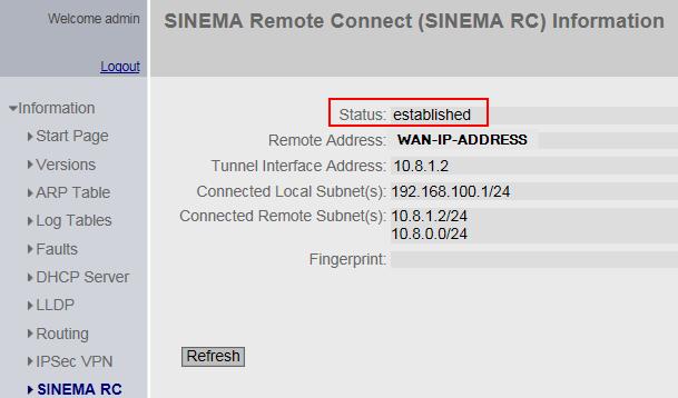 Siemens AG 2015 All rights reserved Result The device establishes an OpenVPN tunnel to the SINEMA Remote Connect Server.