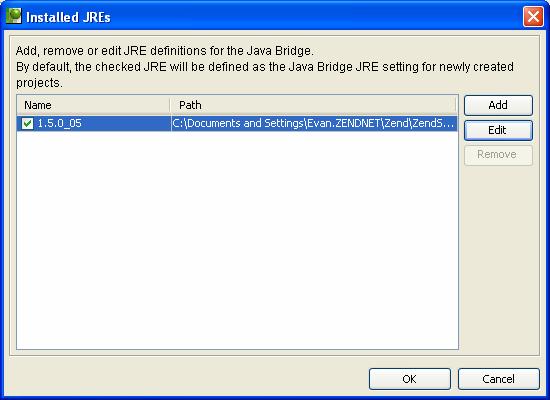 Select the Browse button. The Installed JRE dialog will open. 3.
