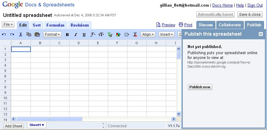 document Click Publish Screenshot 19 and 20 show the publish tab open for a spreadsheet and a document.