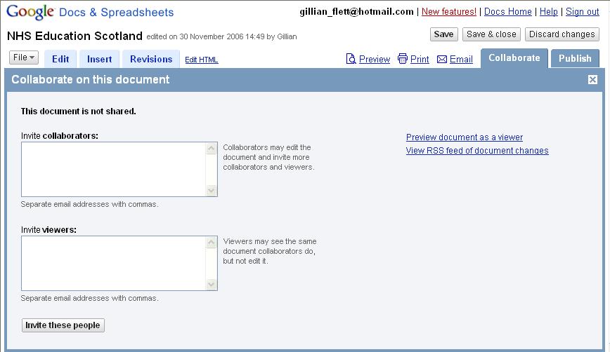 Click Collaborate Screenshot 13 - You can invite two types of