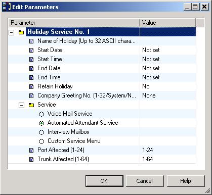 2.4 Service Settings 3. Edit parameters in the Edit Parameters dialog box. 4. Click OK.