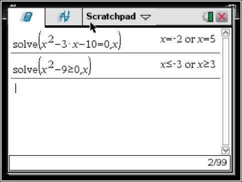 Basic Algebra Most basic algebra is accessed by pressing b and choosing option 3:Algebra while you are in the Scratchpad or