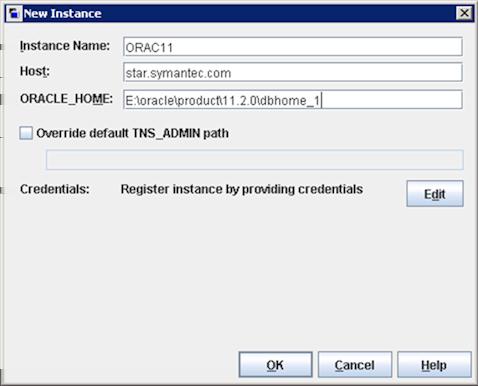 Oracle policy configuration Instance management for an Oracle Intelligent Policy 59 To manually add an Oracle database instance to the repository 1 In the NetBackup Administration Console, in the