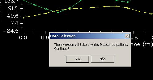 Select the data you want to invert: The following warning will appear: Click on YES (SIM is yes in Portuguese language).