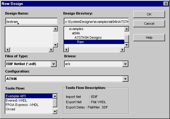 Generate the RAM Component Using the IDS Macro Generator 1. Open Figaro IDS. 2. Launch the design setup by pressing the button. 3. Click on New Design. 4.