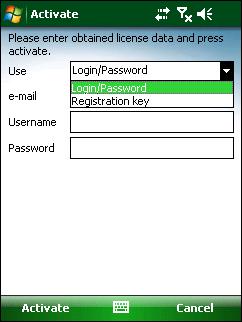 Select the Login/Password option and enter the information you received in the Username and Password fields. Enter your current contact address in the e-mail field.