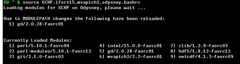 Step 4: Load GCHP Environment Set up your environment prior to compiling and/or running On Odyssey: Elsewhere: Create a.