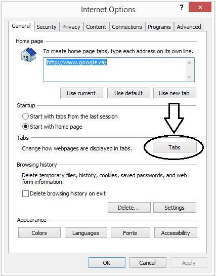 Internet Explorer Tab and Pop-up Blocker Settings Documents selected in the Legal Kiosk each display in a separate browser tab within Internet