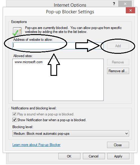 If Turn off Pop-up Blocker is checked, and you are fine with disabling it for all websites, Uncheck and skip to Step 8. 5.