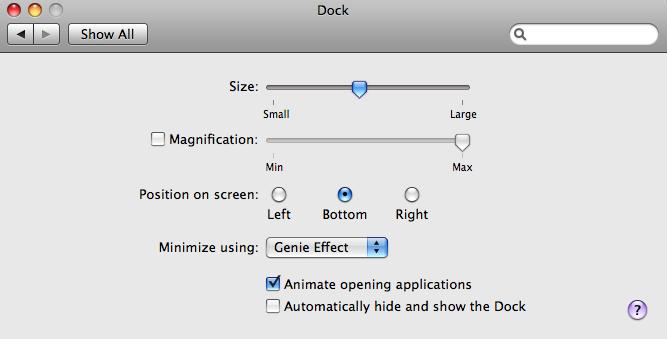 System Preferences - Dock Select Dock to customize the look of the Dock on your MacBook.