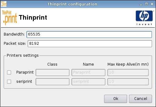 ThinPrint To use ThinPrint: 1. Select the printer you want to use and click Ok. 2. Reboot the computer so that the setting will become effective.