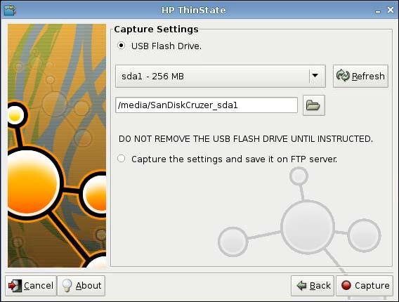 4. Select Capture Settings, and then click Next. The following window is displayed: 5.