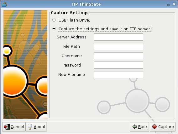 (Optional Destination) Select Capture the settings and save it on FTP server to save