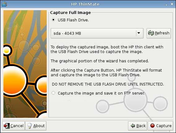 4. Select Capture Full Image, and then click Next. The following window is displayed: 5. By default, all settings are captured.