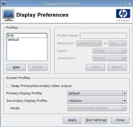 Display Preferences To add a profile: 1. Click Control Panel > Display Preferences. 2. Click New. 3. Under Profile Settings, type a name in the Profile Name field. 4.