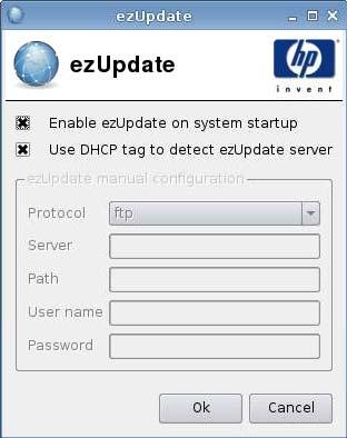 To use ezupdate: NOTE: You must set up your ezupdate server before you can use ezupdate. 1. Click Control Panel > ezupdate. 2.