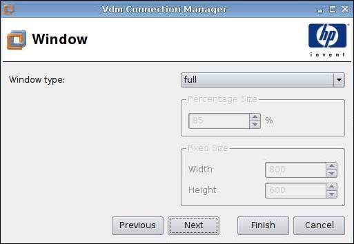 Window 1. Set the following options: Window type Percentage Size Fixed Size Width Height 2.