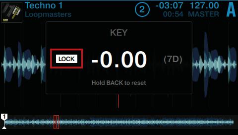 Using Your S5 Getting Started Using Keylock 2. Press the Deck's BROWSE encoder to enable Keylock on the track.