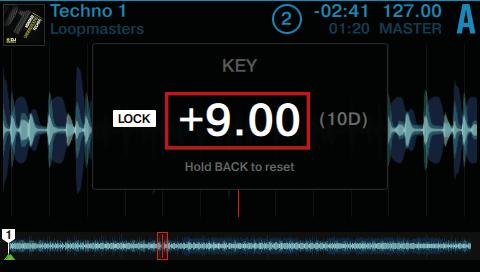 Using Your S5 Getting Started Using Keylock 2. Press the Deck's BROWSE encoder to enable Keylock on the track. LOCK is now lit in white. 3.