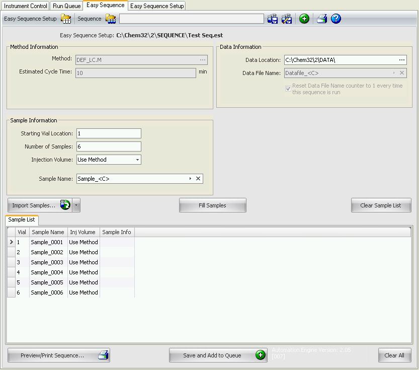 Automation/Sequences 4 Easy Sequence Easy Sequence Overview Easy Sequence is a user interface for quick and easy setup of sequences from templates.