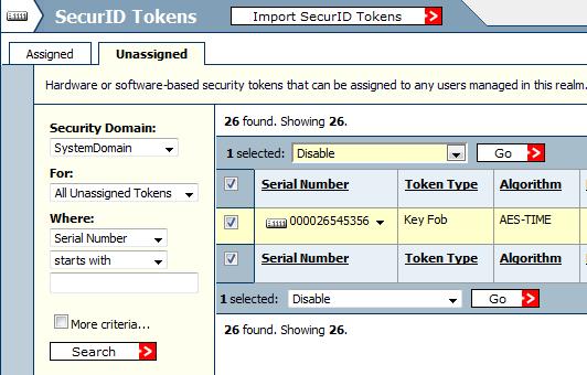 Disable a Token When you disable a token, the assigned user can no longer use the token to authenticate.