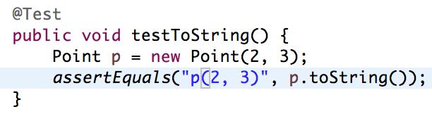 Add a test Create a point and check that tostring makes the right thing.