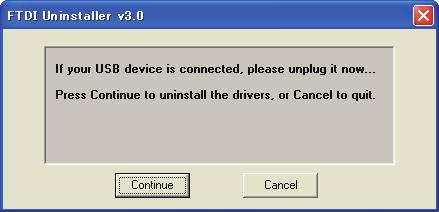 5 Uninstalling 5.1 Windows 98/98SE/Millennium Edition/2000/XP 2) The following screen is displayed. Click [ Continue ]. 3) The following screen is displayed. Click [ Finish ]. 5.1.2 When the installation of the driver is not performed normally Confirm whether "FX-USB-AW/FX3U-USB-BD s (V*.