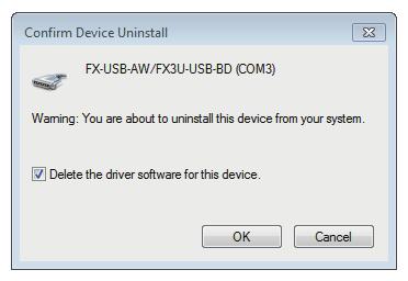 5 Uninstalling 5.3 Windows 7 4) The following screen is displayed.