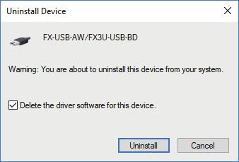 5 Uninstalling 5.5 Windows 10 7) The following screen is displayed. Click [ Uninstall Device ]. 8) The following screen is displayed.