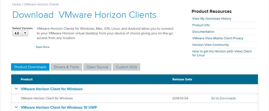 1. To install the VMware View Client on your desktop or laptop, click the link below: https://my.vmware.