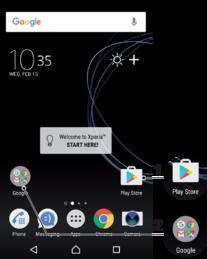 To add a widget to the Home screen 1 Touch and hold any empty area on your Home screen until the device vibrates, then tap Widgets. 2 Find and tap the widget that you want to add.