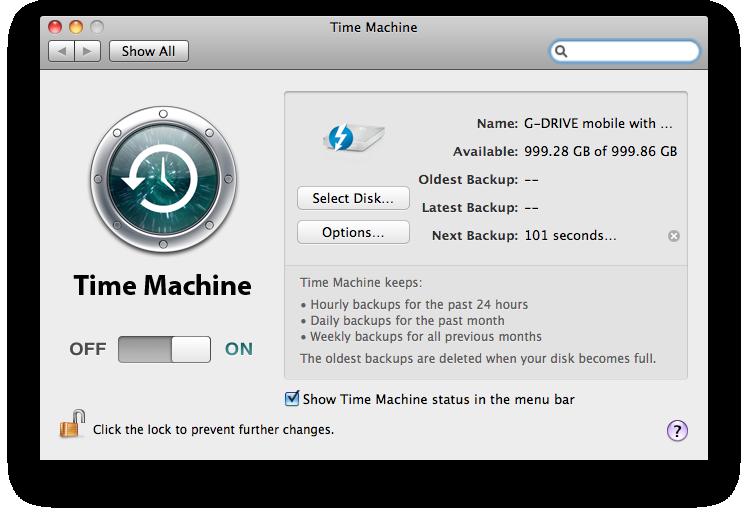 Using Your Drive with Mac OS 3. In the dialog box that appears, select your G-DRIVE mobile with Thunderbolt, then click the Use for Backup button. 4.
