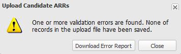 in the upload file fails the data validations or the total nominated MW exceeds the global round cap, all nominations in the upload file are NOT saved.