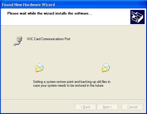 Step 4: The Found New Hardware Wizard will be displayed to advise that the software