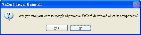 46 Uninstalling the Device Driver The VXC/VEX series driver includes a uninstall driver utility that allows the software to be removed from your computer To uninstall the software, follow the process