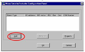 5. After the files have been installed, a configuration panel will open. This is where boards are installed, configured, and removed.