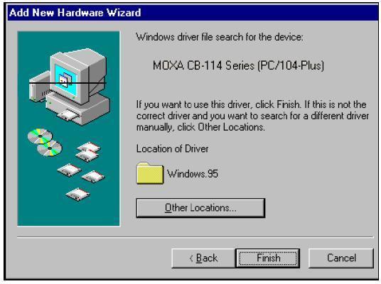 4. After Windows finds the drivers, click Finish. You can configure and use the new COM ports right away without restarting Windows. Windows 98 and ME 1.