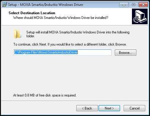 3. Click Next to install the driver in the