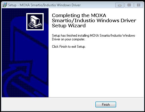 5. Click Finish to complete the installation of the driver.