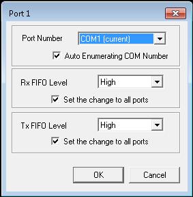 2. Select a COM number for the port from the Port Number pull-down list. Select the Auto Enumerating COM Number option to map subsequent ports automatically.